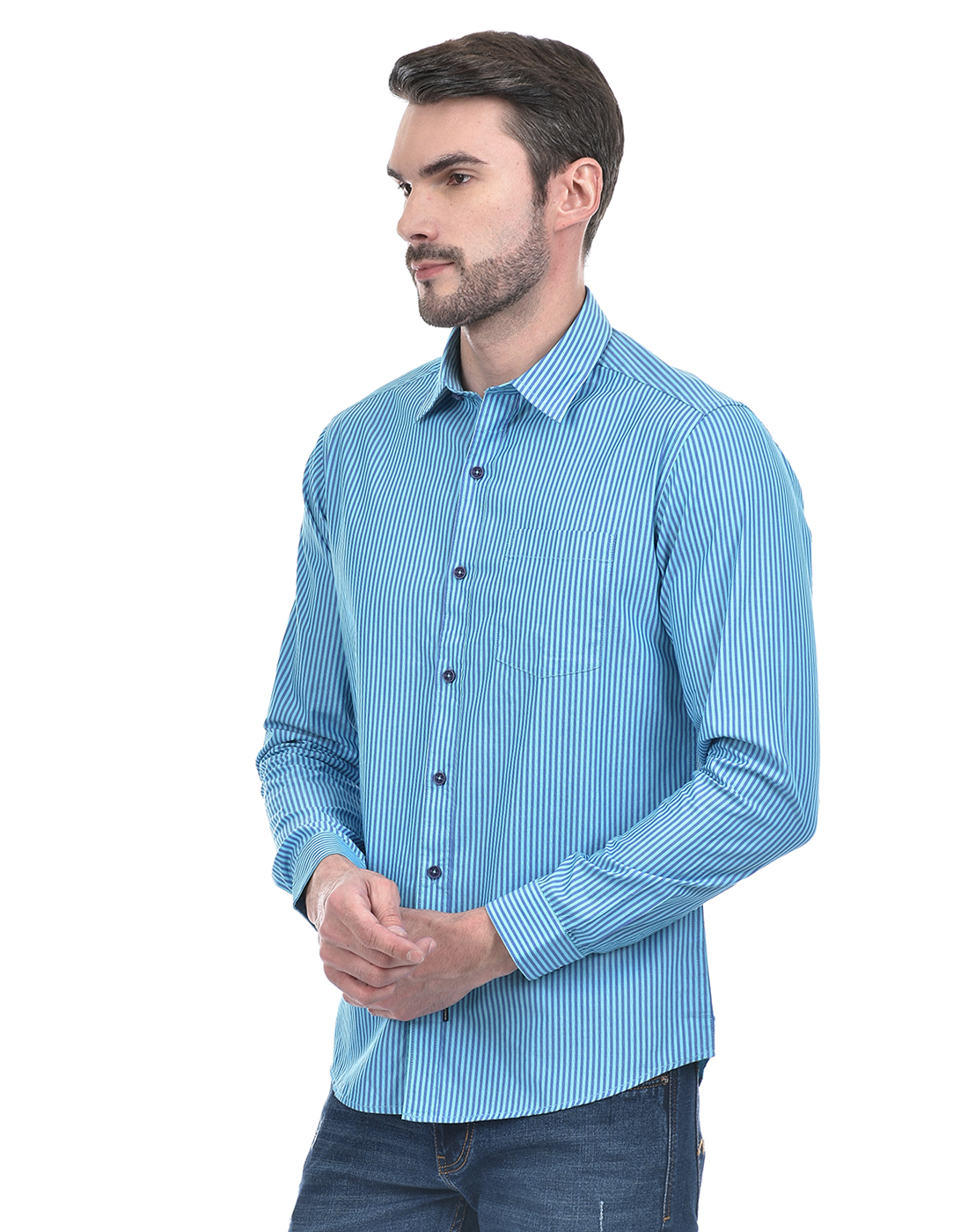 Numero Uno Men Striped Blue Shirt